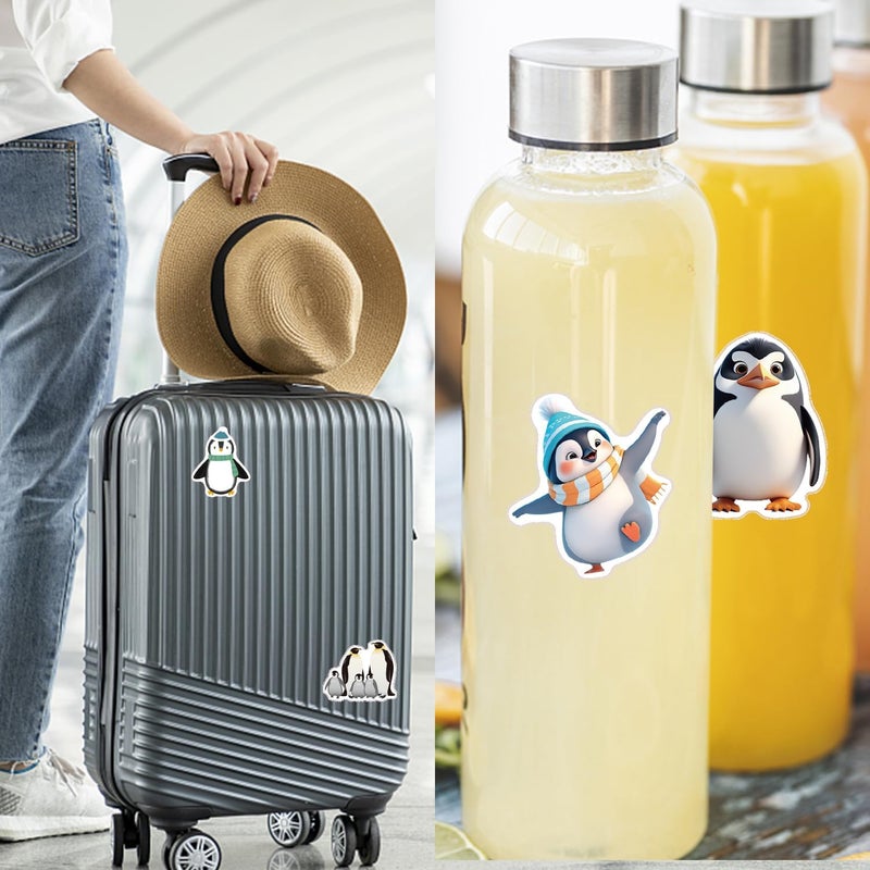PIBIMoicy 500Pcs Cute Penguin Paper Stickers,Christmas Xmas Winter Wonderland Holiday Birthday Baby Shower Party Favors Supplies Decorations Penguin Sticker Labels - Image 4